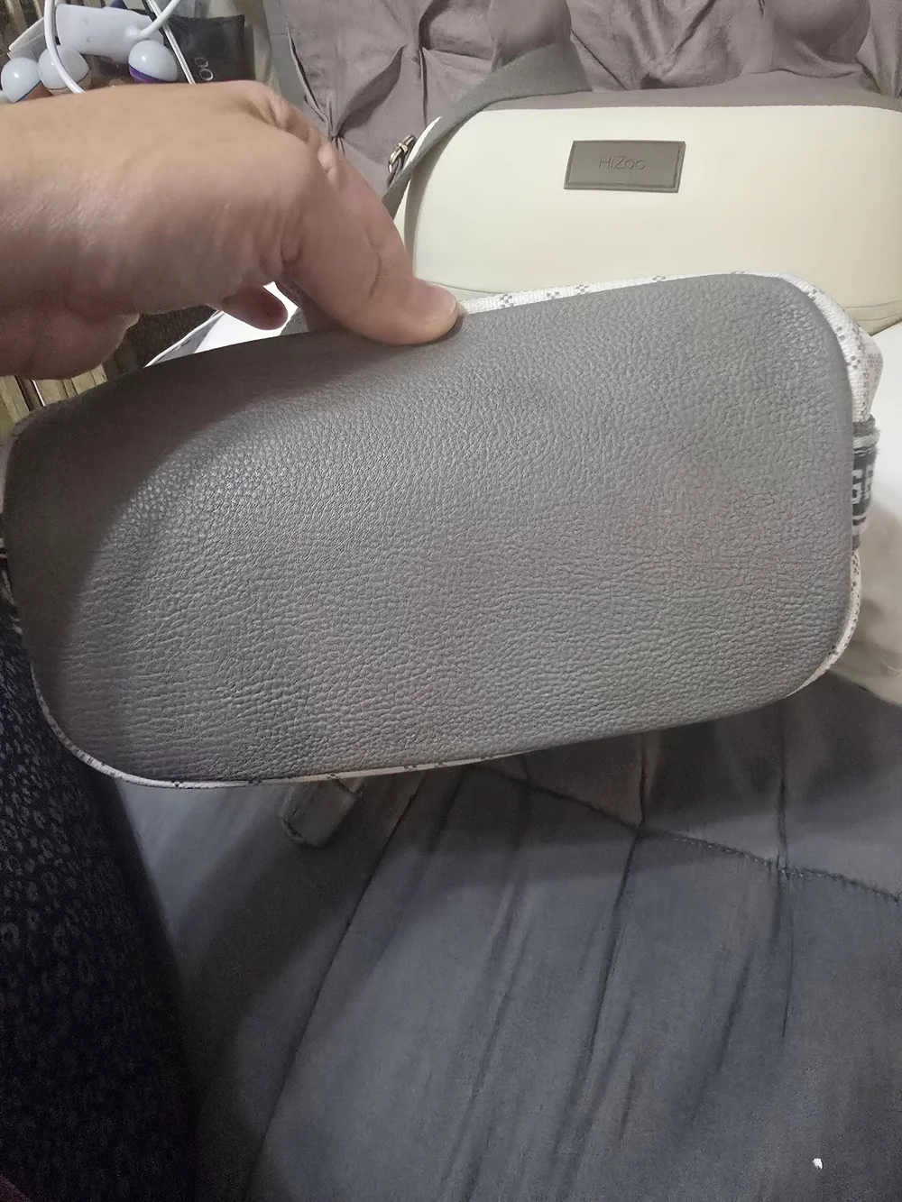 Tommy Hilfiger White & Gray Monogram Drawstring Tote